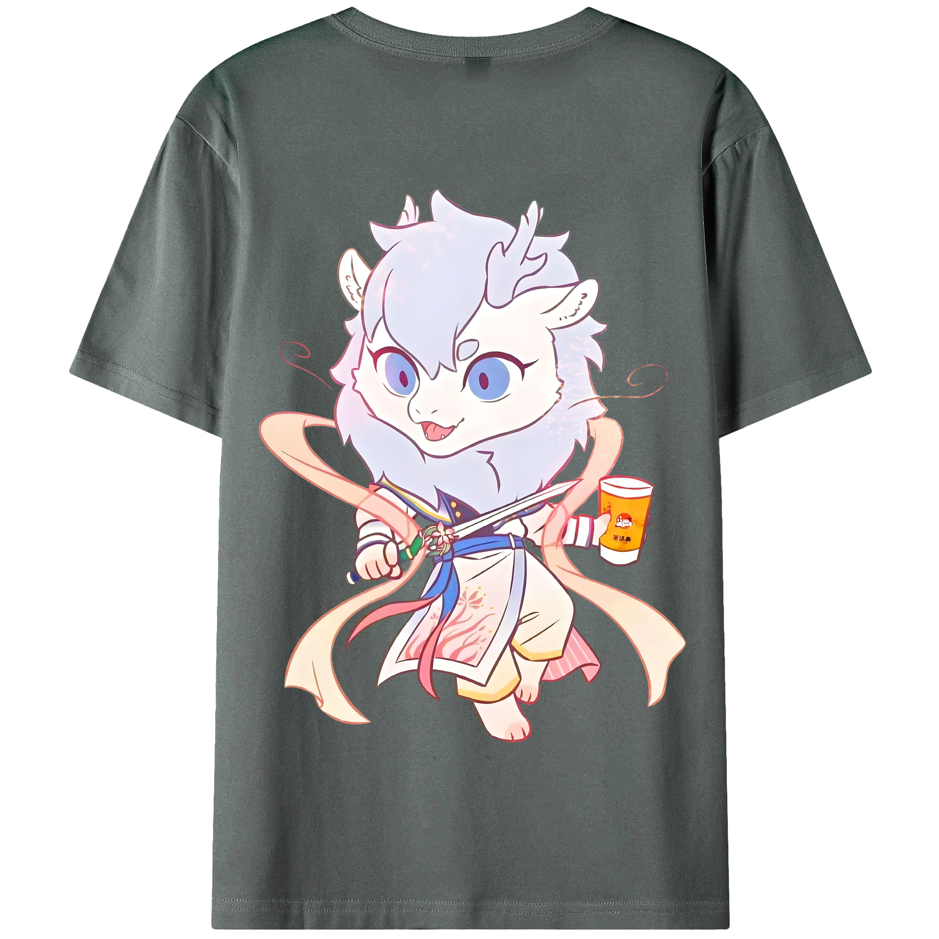 （画像用） Ne Zha 2 ナタ 魔童の大暴れ 綿100％半袖Tシャツ（背面プリント）